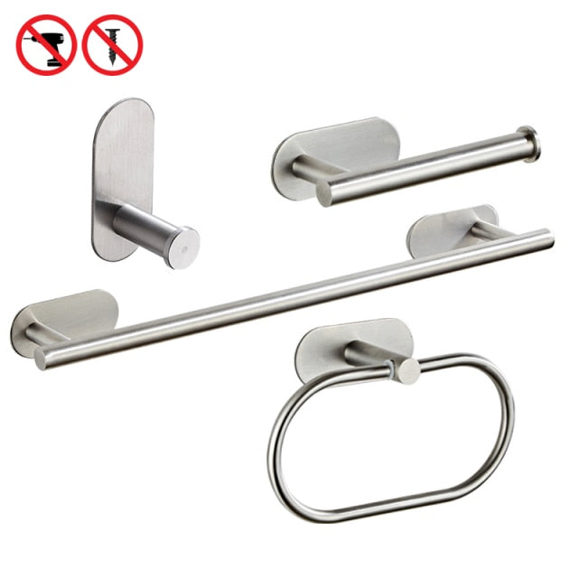 Brushed Nickel Modern Bathroom Hardware Set