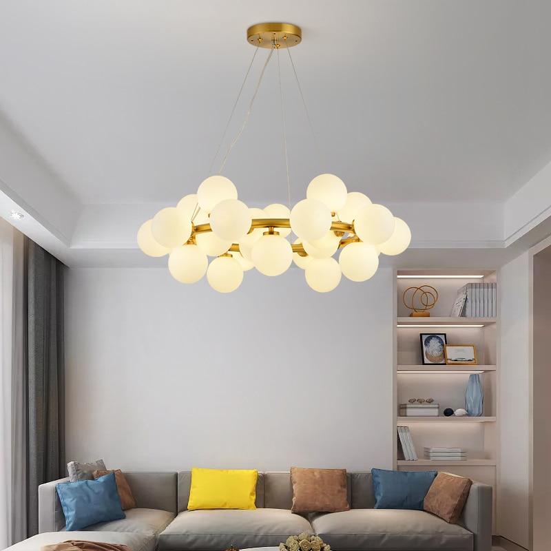 frosted glass living room chandelier