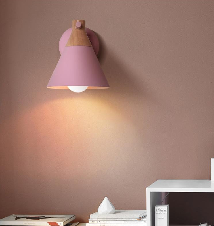 Colorful Nordic Wood Wall Lamp