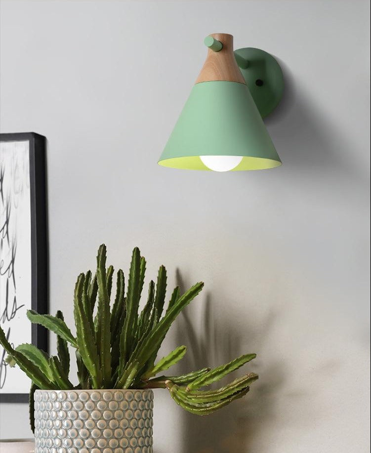 Modern Colorful Nordic Wood Wall Sconce