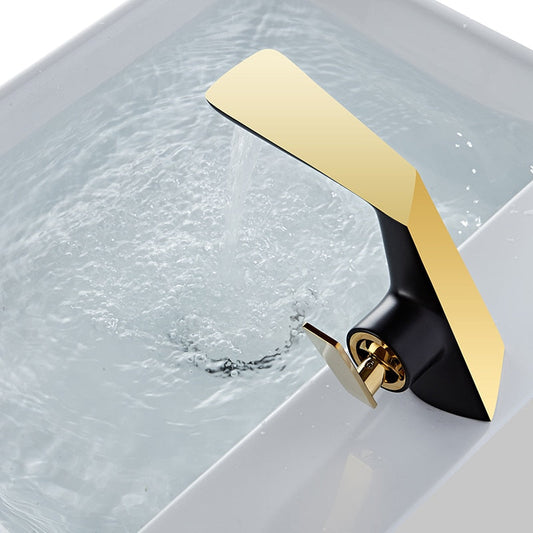 Polished Gold Modern Bathroom Faucet