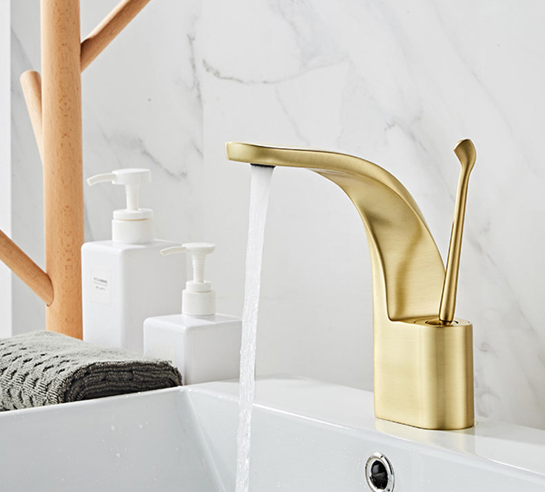 Master bath single handle gold bathroom basin faucet