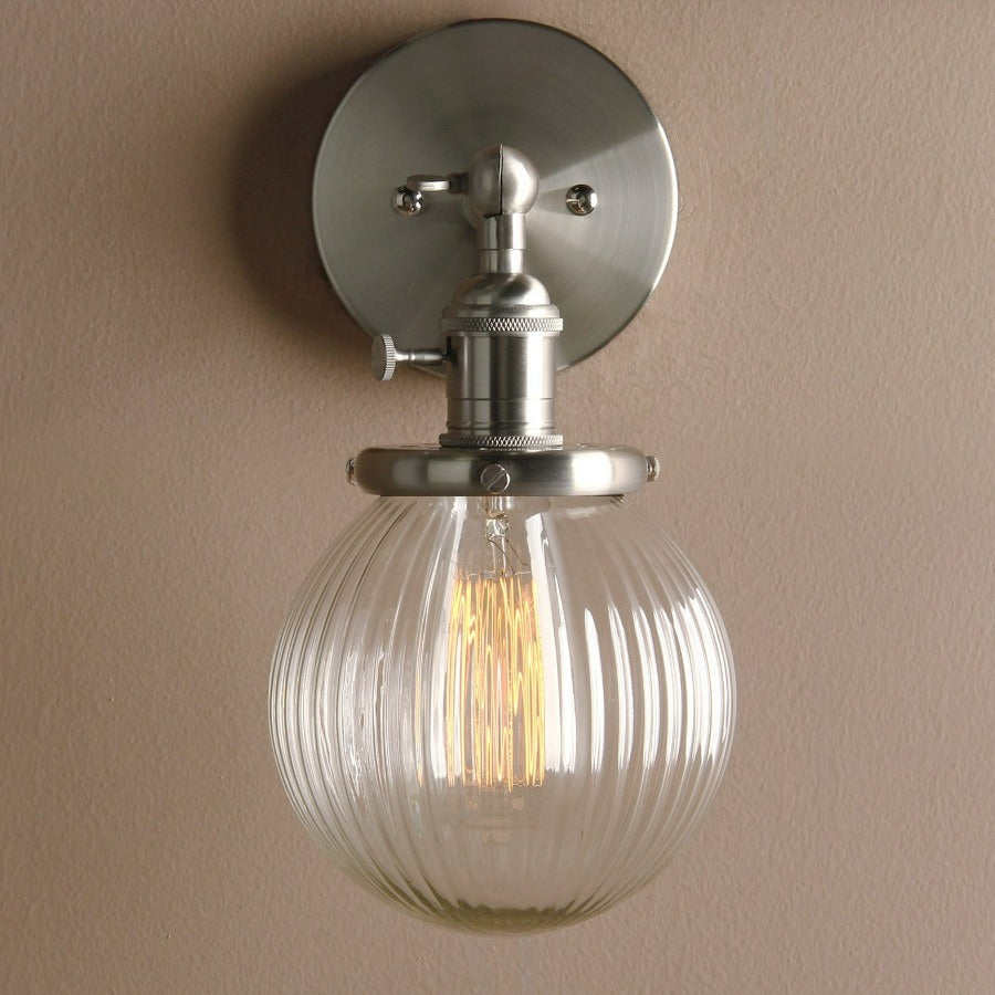 Farmhouse rustic glass globe wall lighting