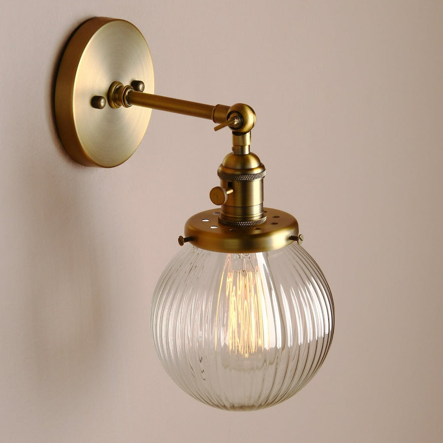 Textured Glass Globe Wall Sconce