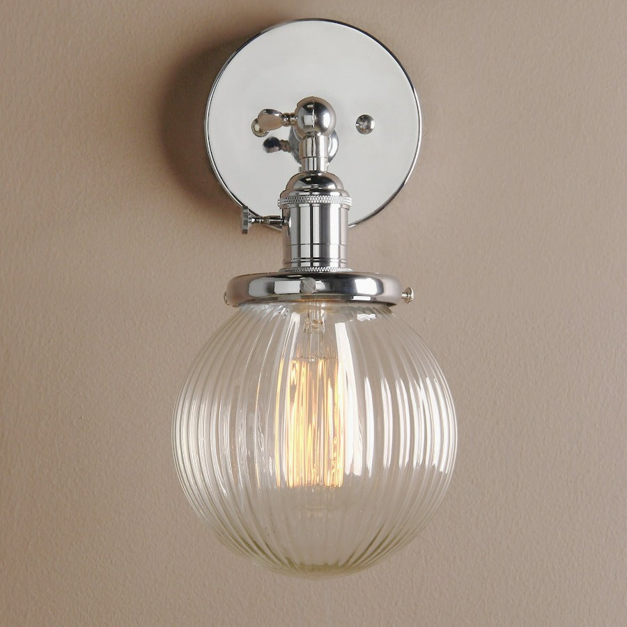 Chrome wall lighting for vintage farmhouse