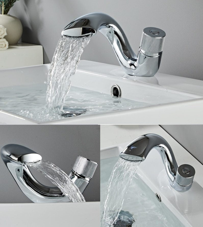 chrome modern curved bathroom faucet for bathroom remodel