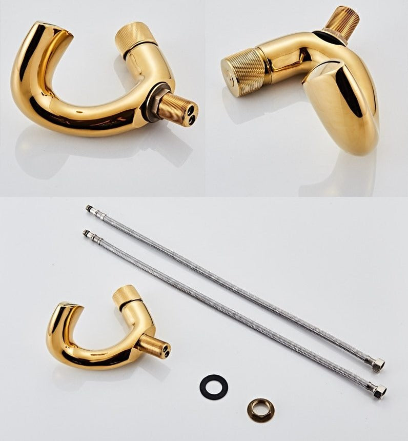 polished gold modern faucet