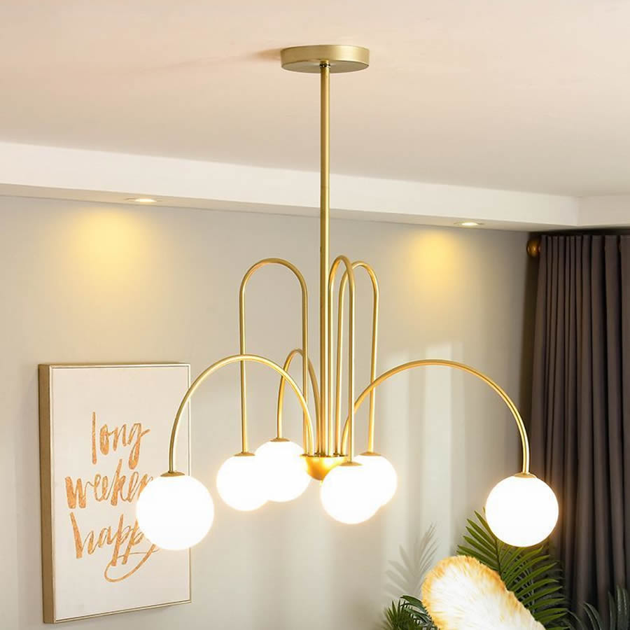 Gold Modern Multi-Bulb Chandelier for Bedrooms