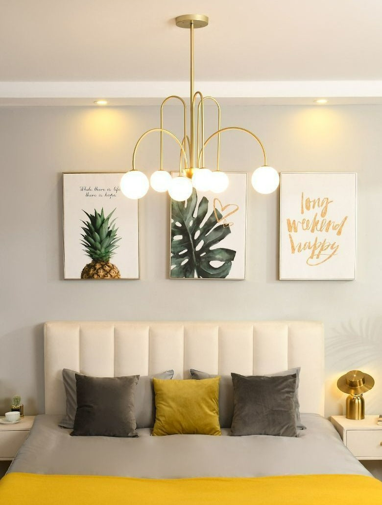 Gold Modern Multi-Bulb Chandelier for Master Bedroom