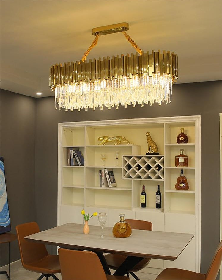 Modern glass crystal chandelier for dining spaces
