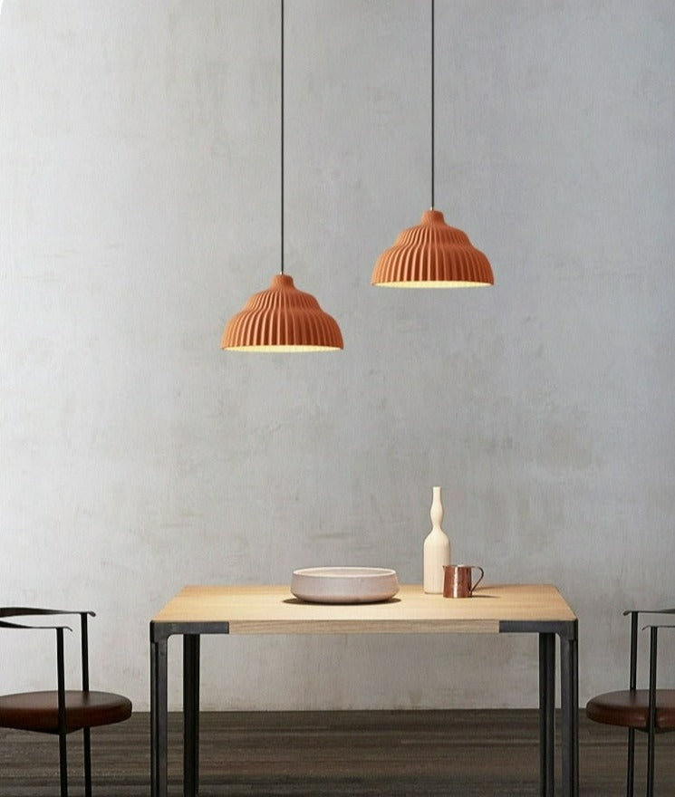 Textured handcrafted cement pendant lights