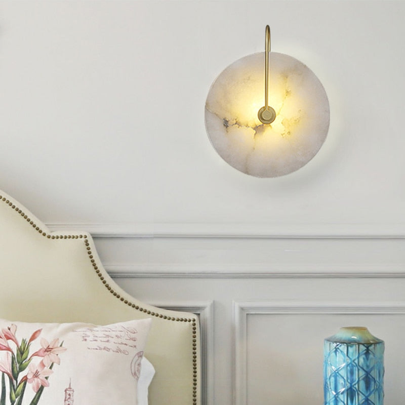 Modern White Marble Wall Sconce for bedsides and hallways