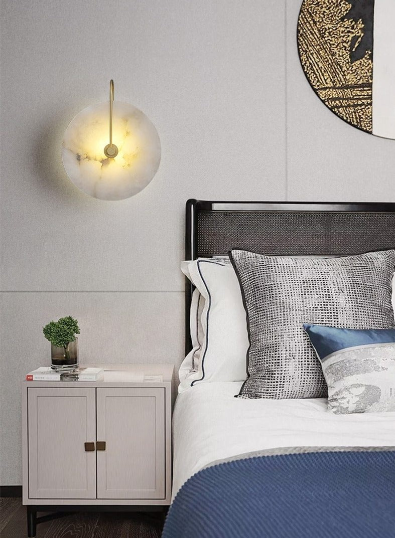 Modern White Marble Wall Sconce for bedroom