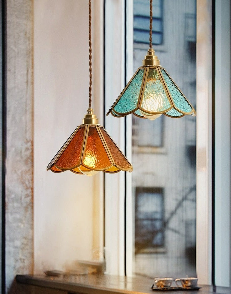 Copper Stained Glass Pendant Lights