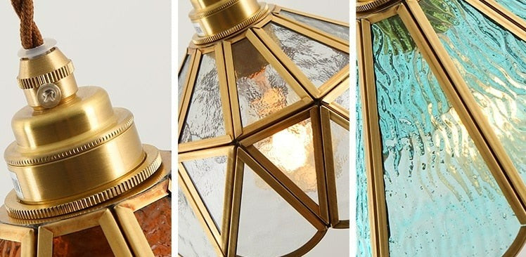 Vintage Stained Glass Pendant Lights