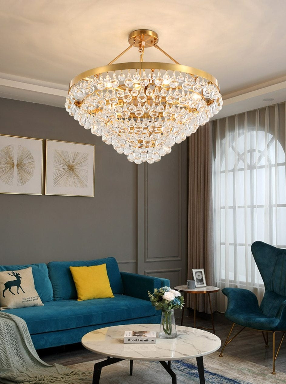 Modern Glass Crystal Droplet Chandelier