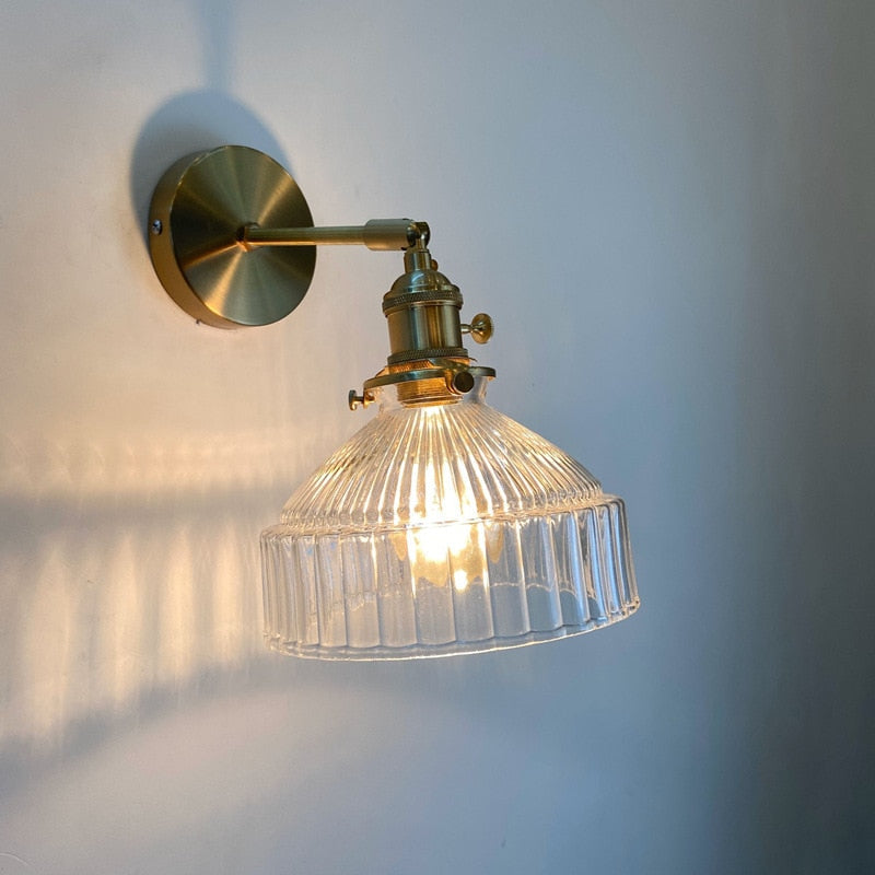 Clear glass lampshade wall lamp