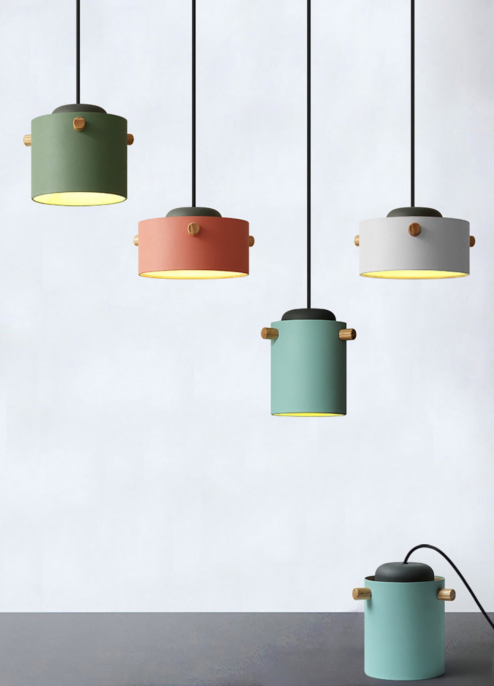 Colorful Wooden Nordic Pendant Lights