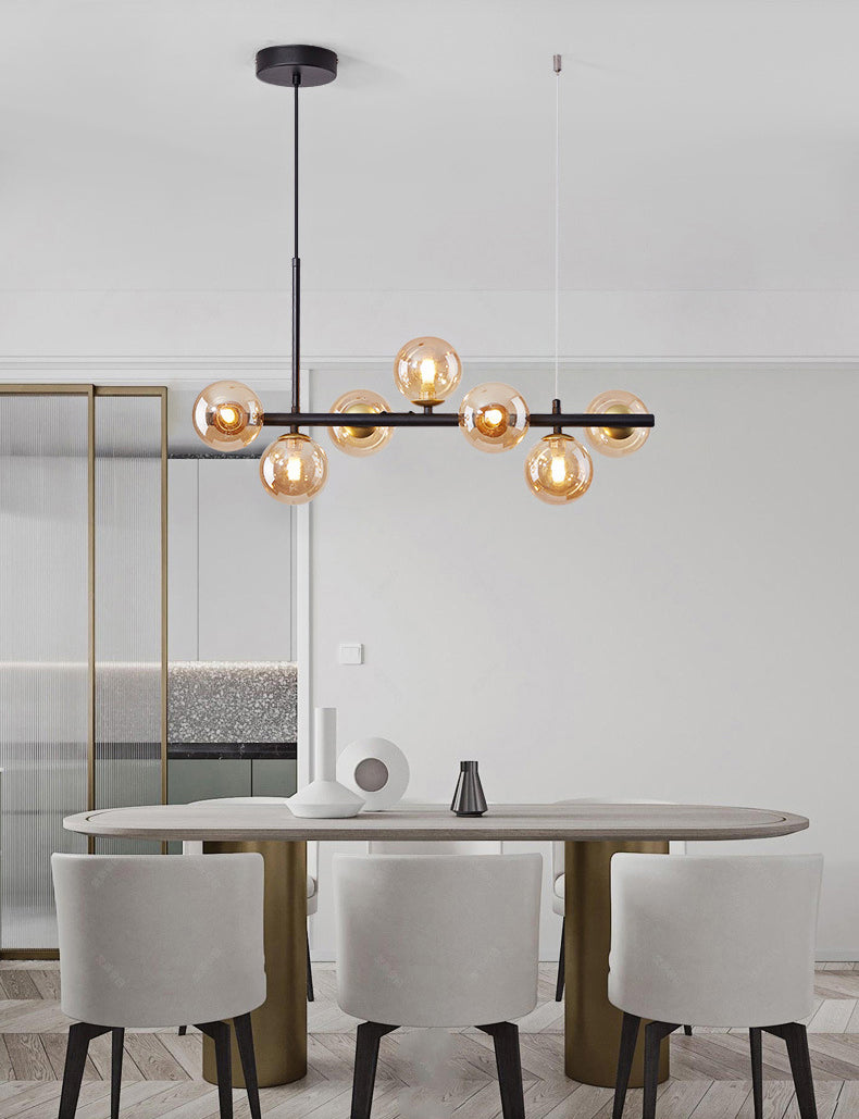 Dining Room Amber Glass Chandelier