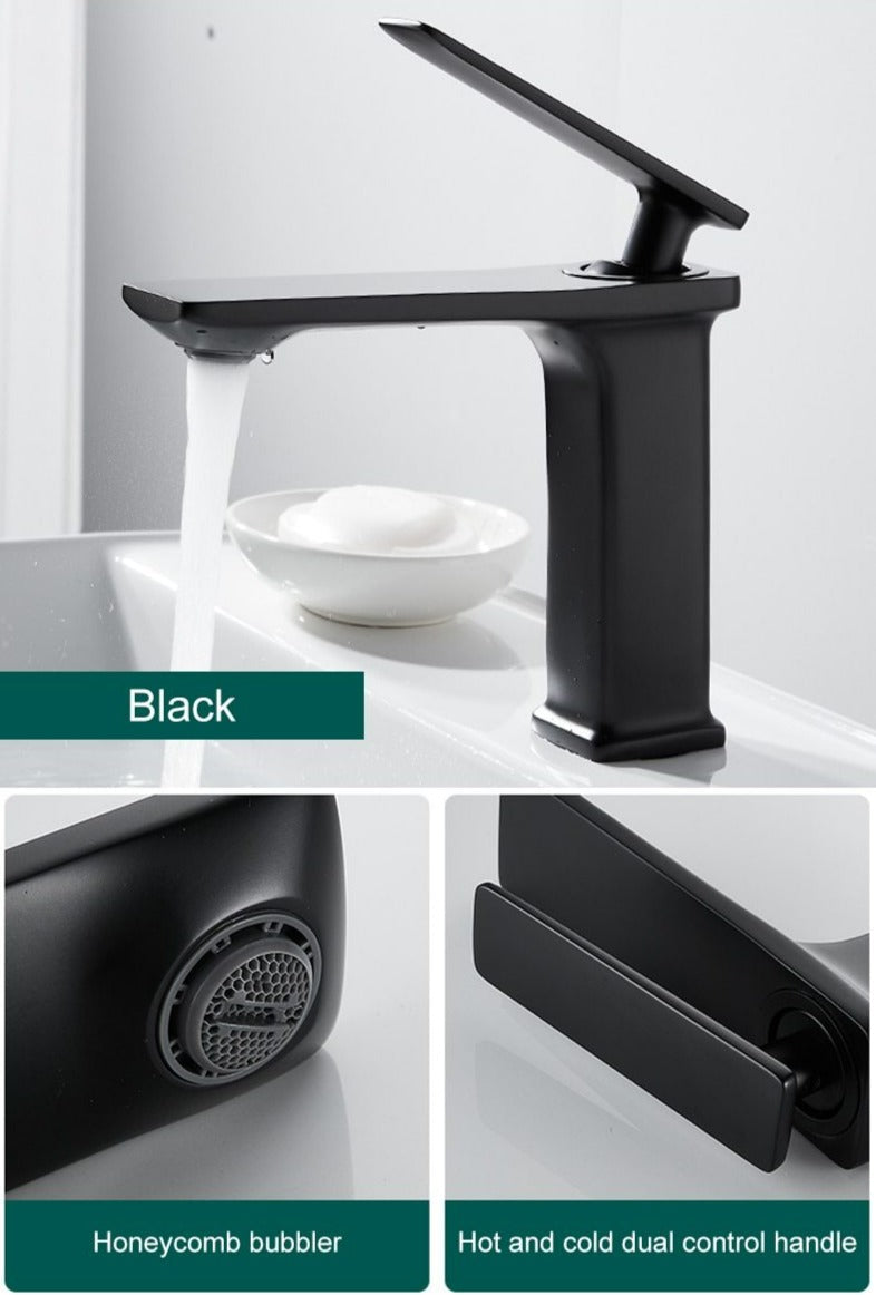 black modern bathroom faucet