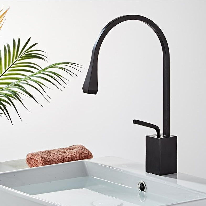 Black modern bathroom faucet