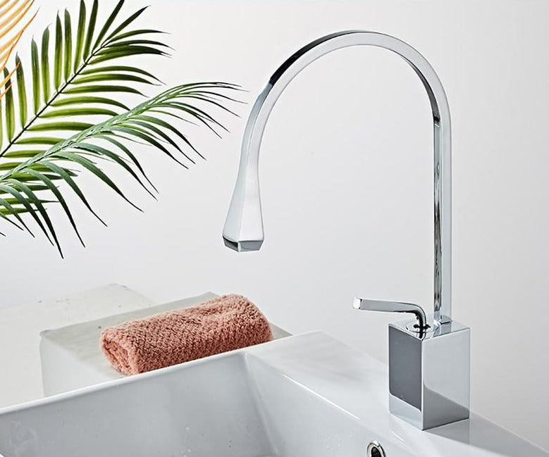 Modern chrome bathroom faucet