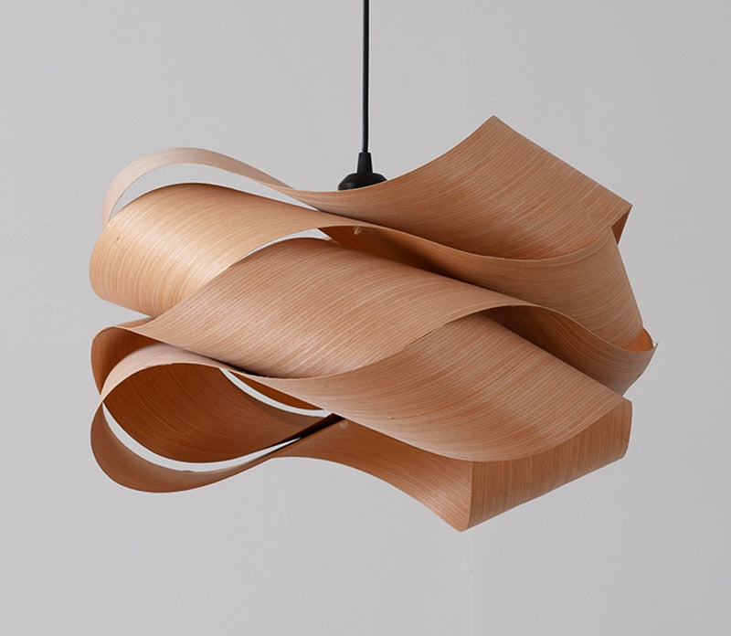 Modern Shaved Wood Pendant Lights