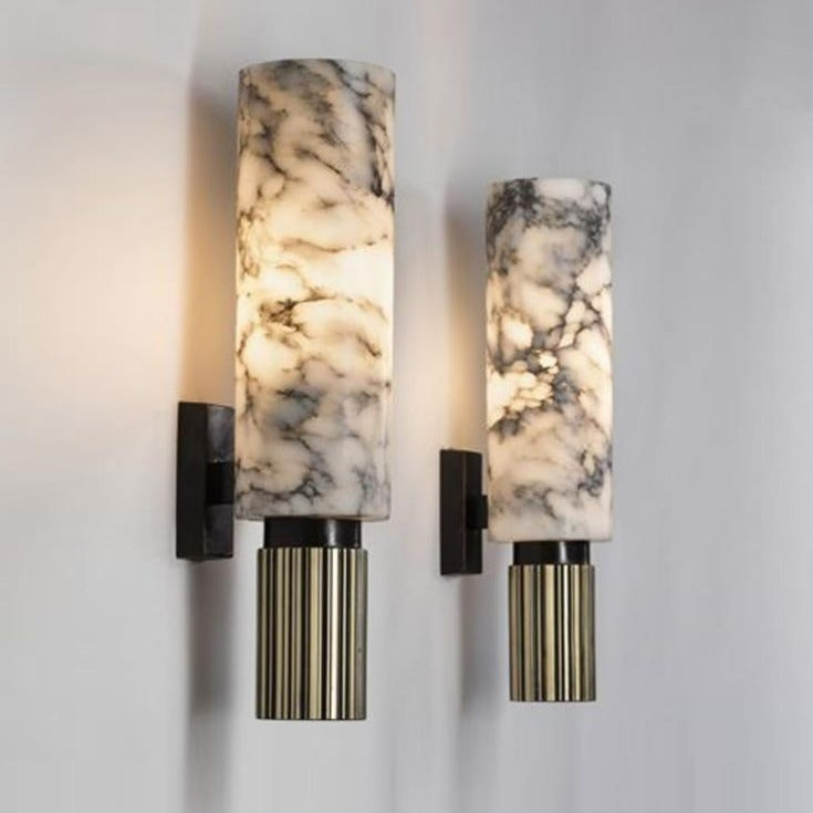 White Marble Wall Sconce Hadley   Product Image 1902138479 