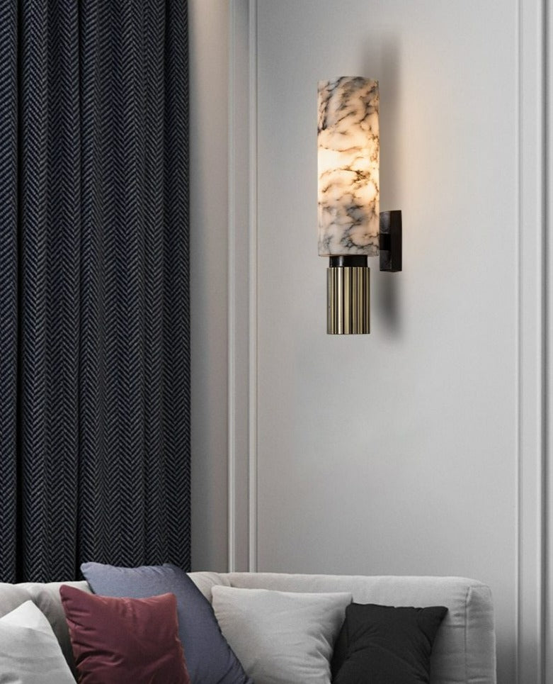 White Marble Wall Sconce Hadley   Product Image 1902138481 