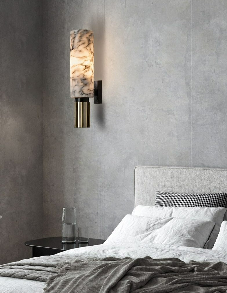 White Marble Wall Sconce Hadley   Product Image 1902138486 