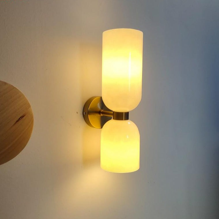 Modern white glass wall light