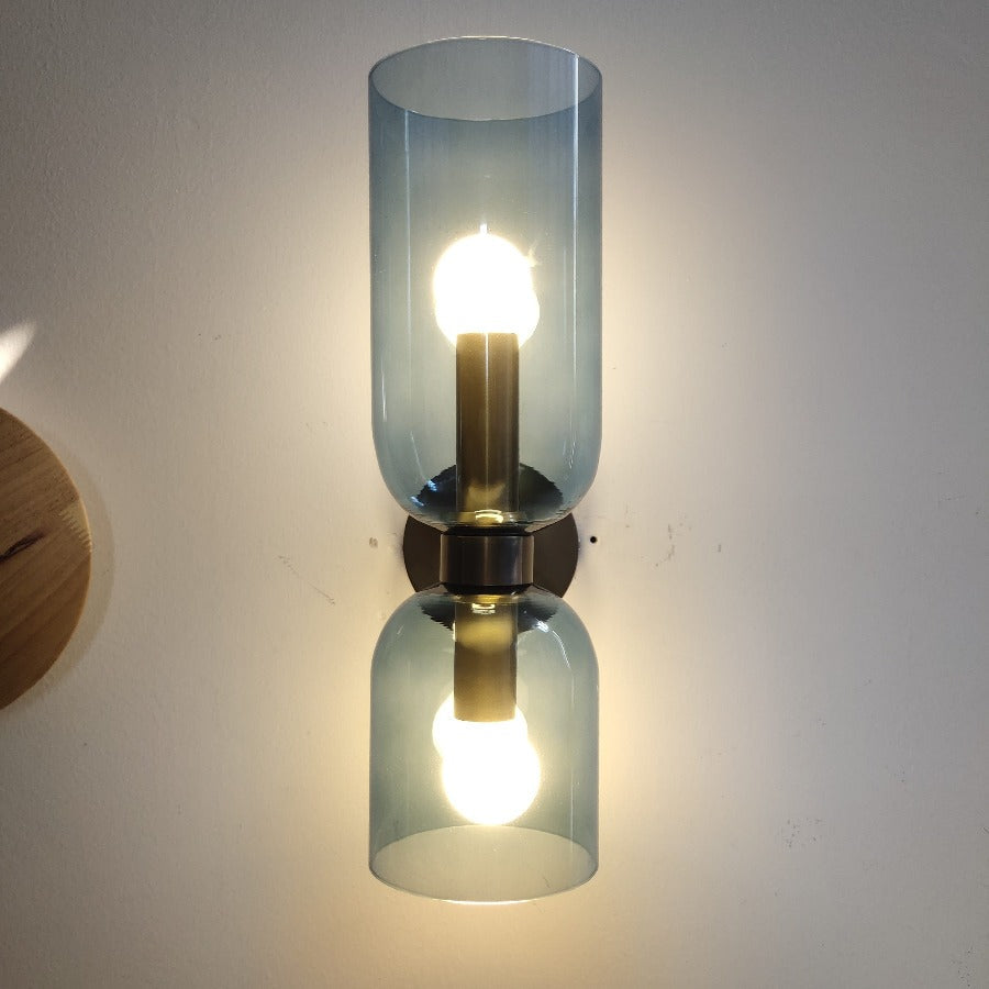 Blue modern glass wall sconce