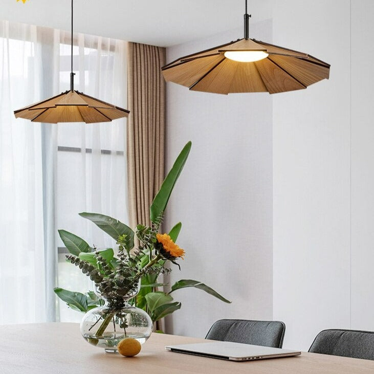 Black Walnut Modern Wood Pendant Light