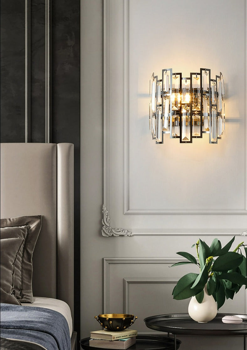 Luxury glass wall sconce for bedsides