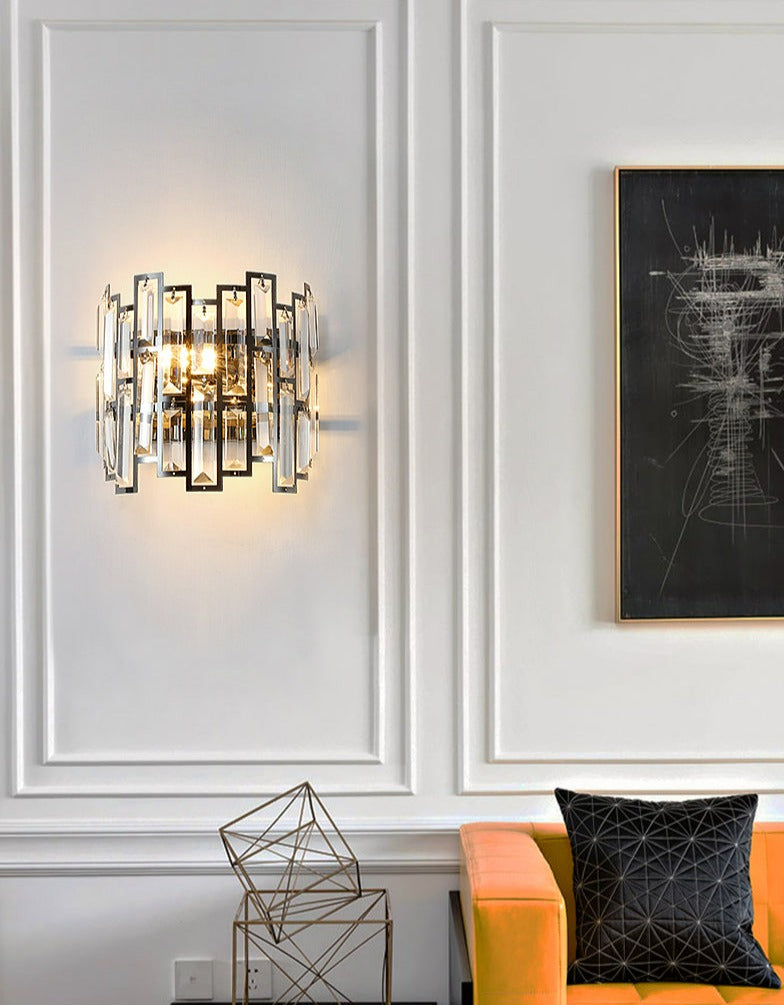 Black luxury glass wall sconce