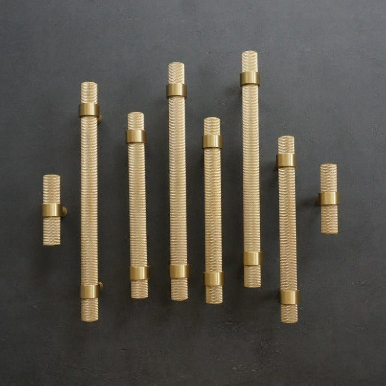 Textured full brass cabinet handles