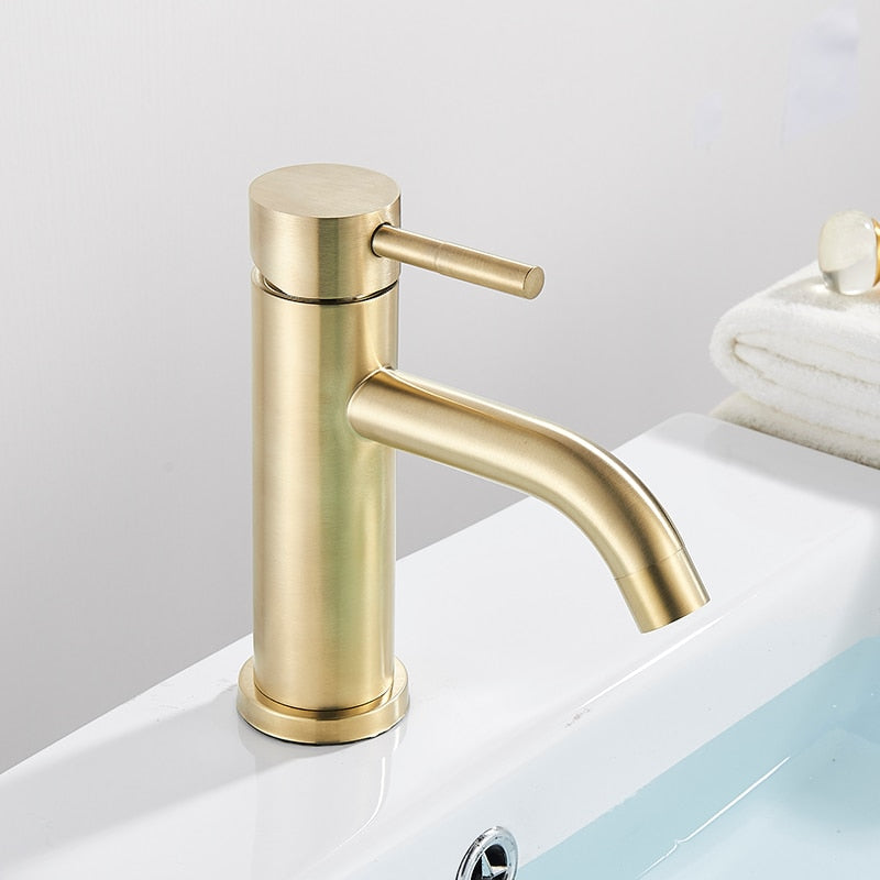 Gold Finish Modern Brushed Gold Bathroom Faucet