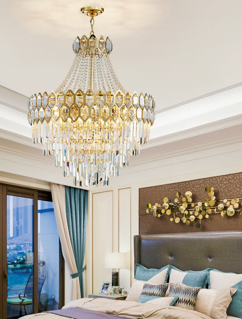 Multi-tier luxury glass crystal chandelier