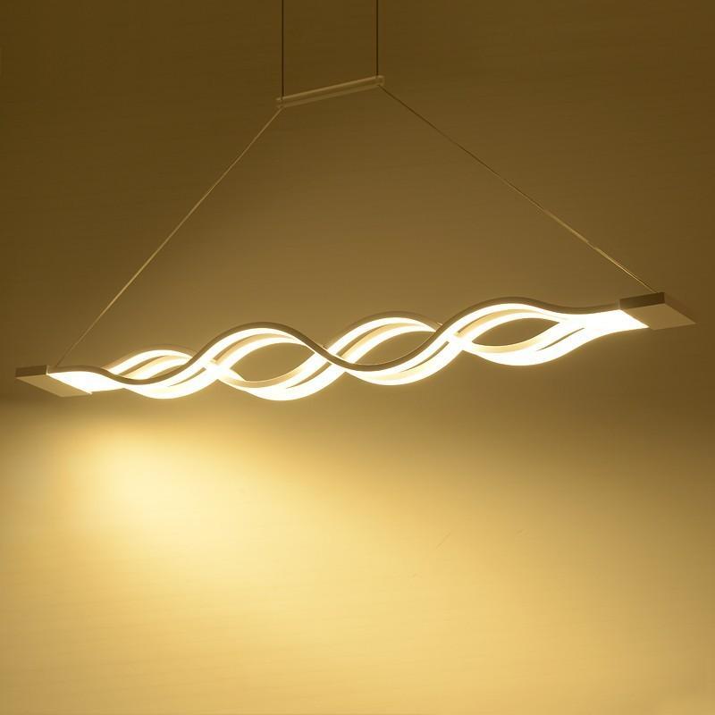 Modern curved LED dimmable light fixture for kitchens
