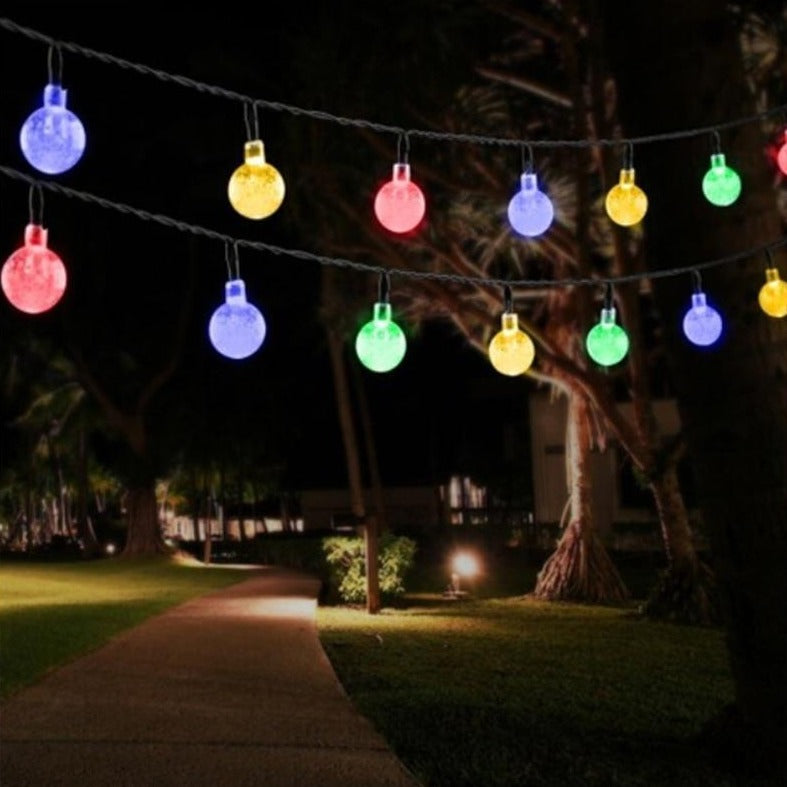 Colorful Solar Powered LED Globe String Lights