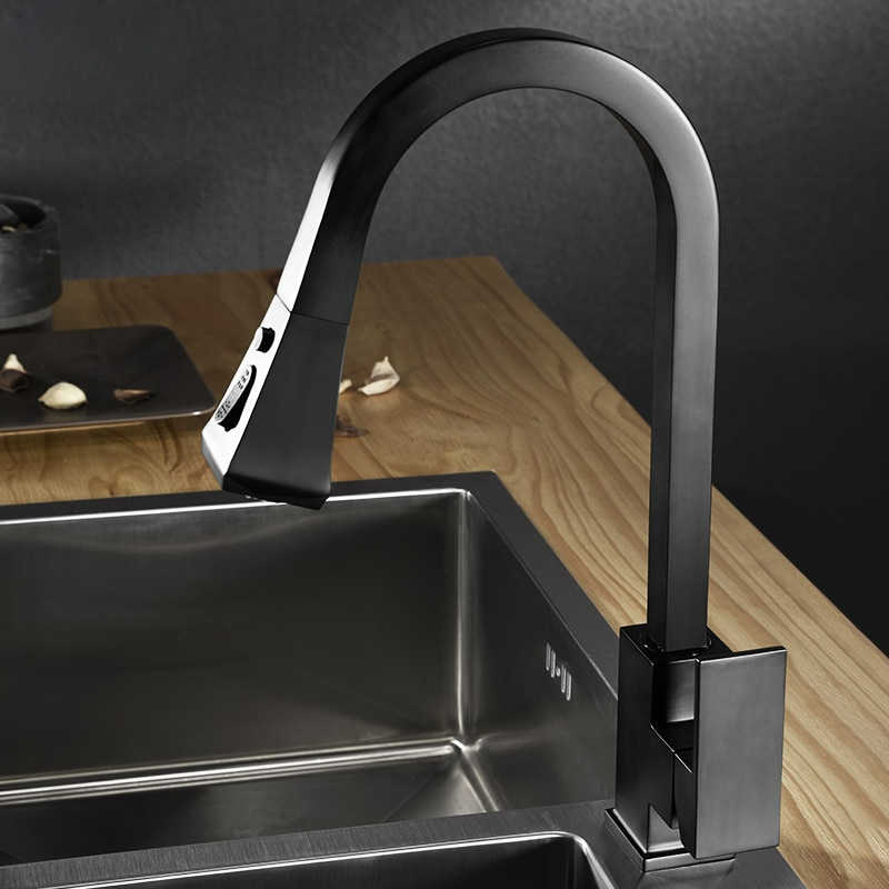 matte black Telford pull out kitchen faucet