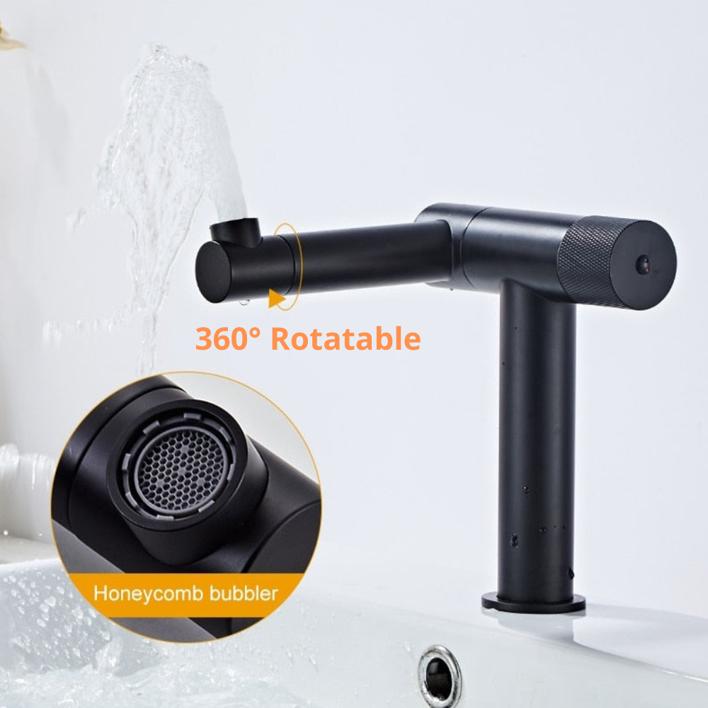 Rotatable bathroom faucet black