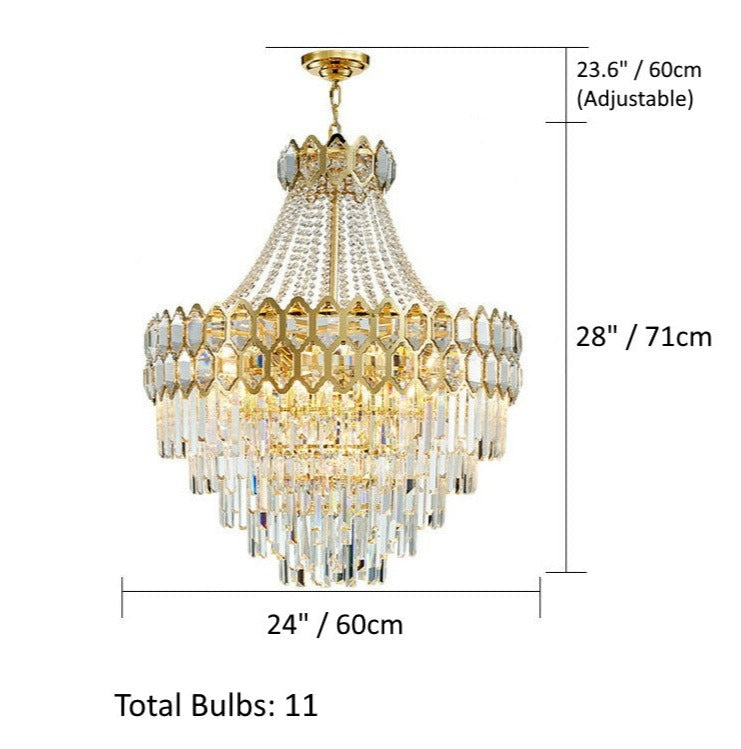 Caspian glass crystal chandelier dimensions